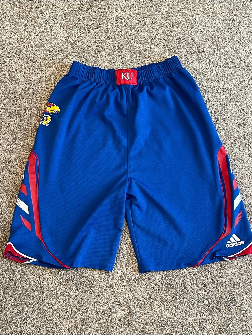 Adidas Kansas Jayhawks Basketball Shorts Youth XL Blue NCAA Athletic Mesh Shorts